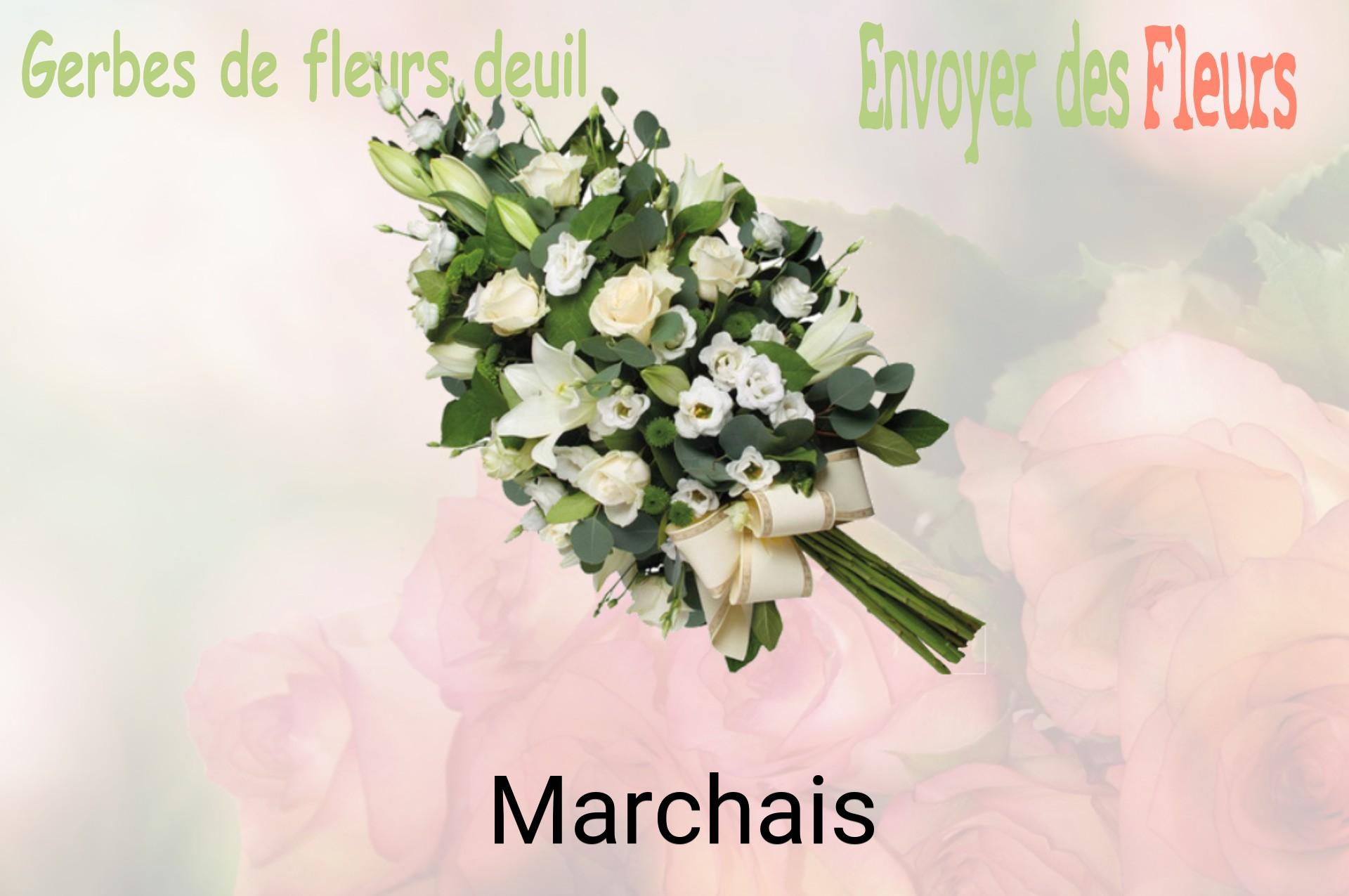 Gerbe de fleurs de deuil livrée à Marchais